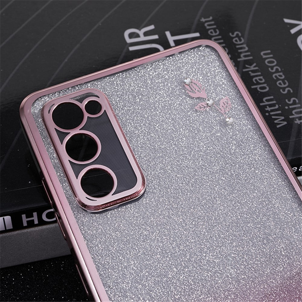 KADEM For Samsung Galaxy S20 FE / FE 5G / FE 2022 / S20 Lite Rhinestone Gradient Glitter TPU Case Flower Pattern Phone Cover