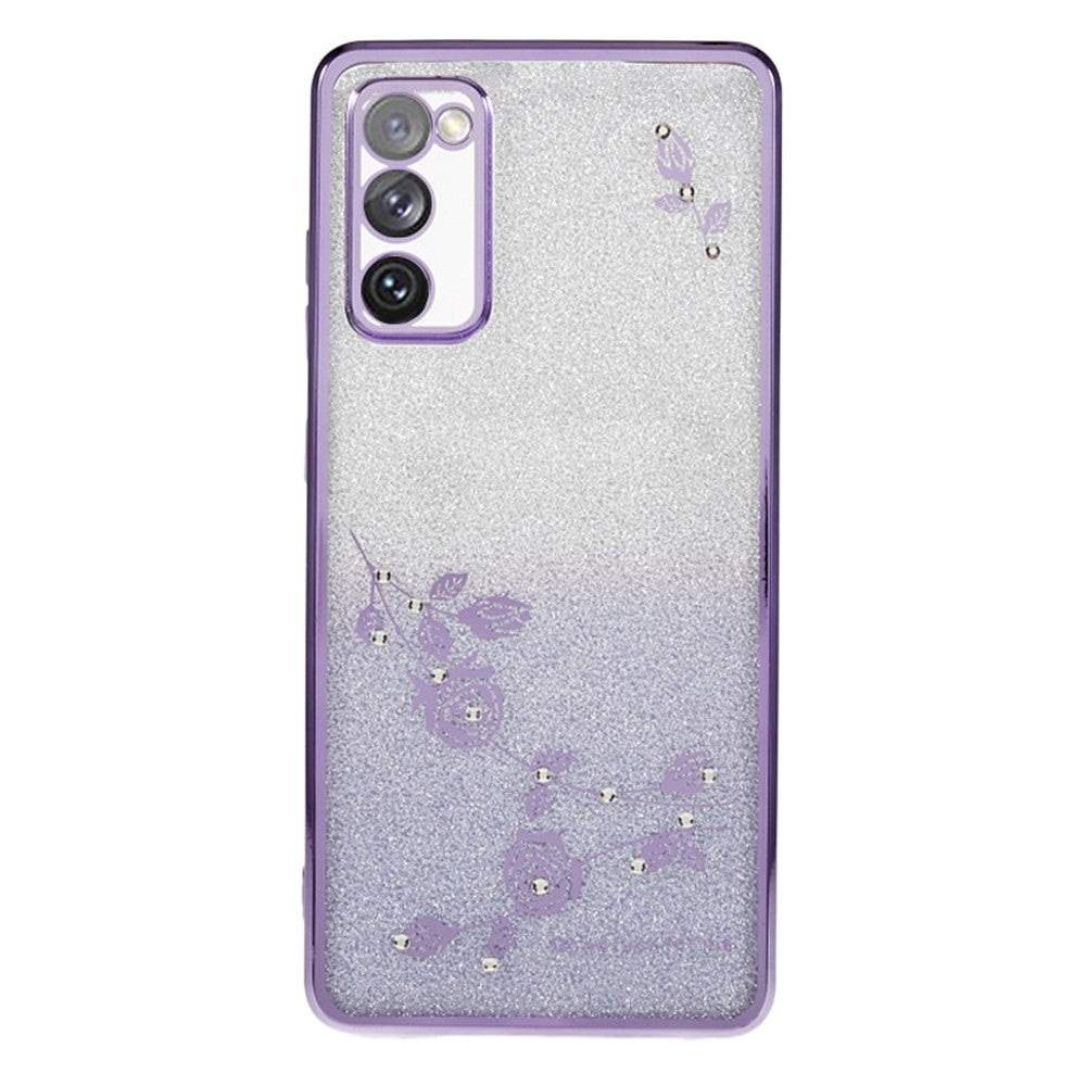 KADEM For Samsung Galaxy S20 FE / FE 5G / FE 2022 / S20 Lite Rhinestone Gradient Glitter TPU Case Flower Pattern Phone Cover