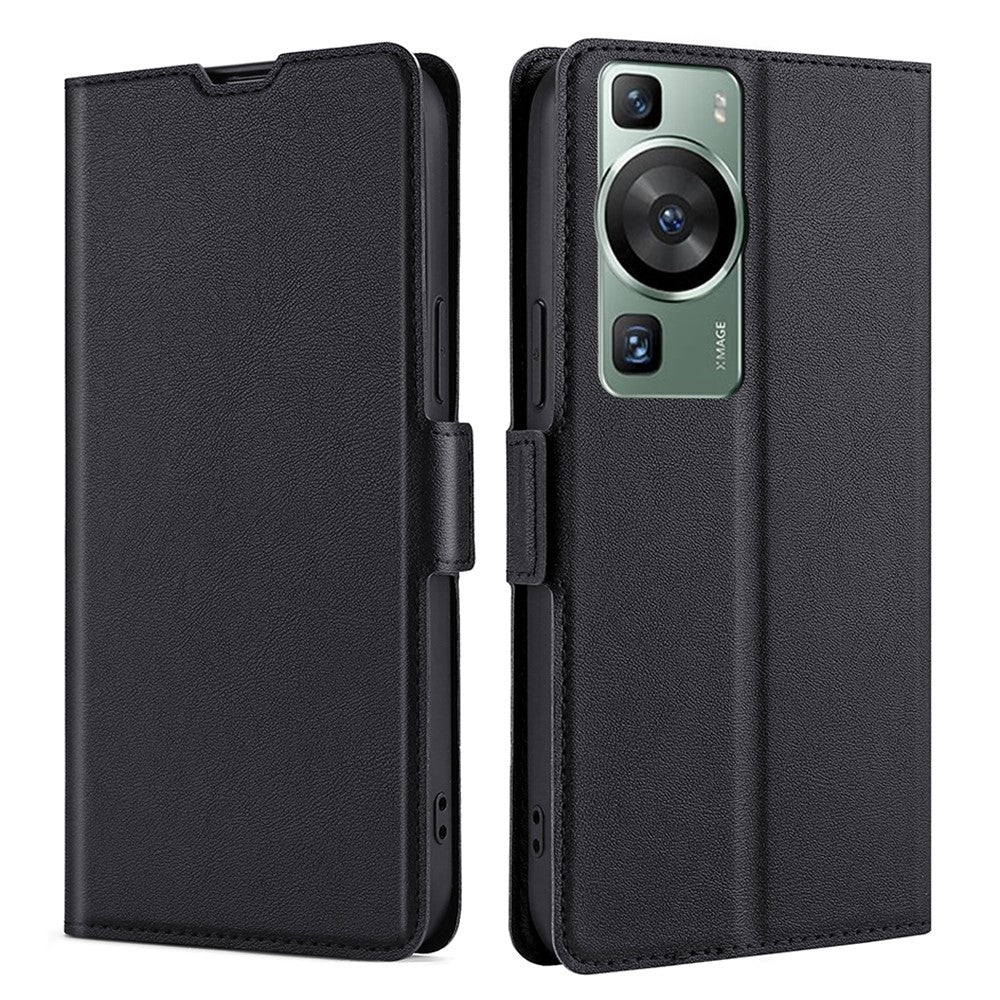 Shockproof Phone Case for Huawei P60 / P60 Pro PU Leather Anti-Drop Flip Cover with Card Slot Stand