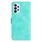 YX003 Til Samsung Galaxy A73 5G PU Læderpung Telefonstativ Etui Med Præget Smil Mønster Mobiltelefon Cover