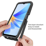 For Oppo A17 4G Shockproof PC+TPU Phone Case Transparent Phone Cover with PET Screen Protector