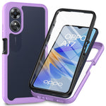 For Oppo A17 4G Shockproof PC+TPU Phone Case Transparent Phone Cover with PET Screen Protector