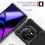 OnePlus 11 5G stötsäkert skal ZM02 PU-läderbelagt fallskyddande TPU-mobilskal med kortplats
