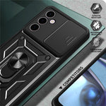 Samsung Galaxy A24 4G (162,1 x 77,6 x 8,3 mm) Stötsäkert stativ PC+TPU mobilskal glidande linsskydd