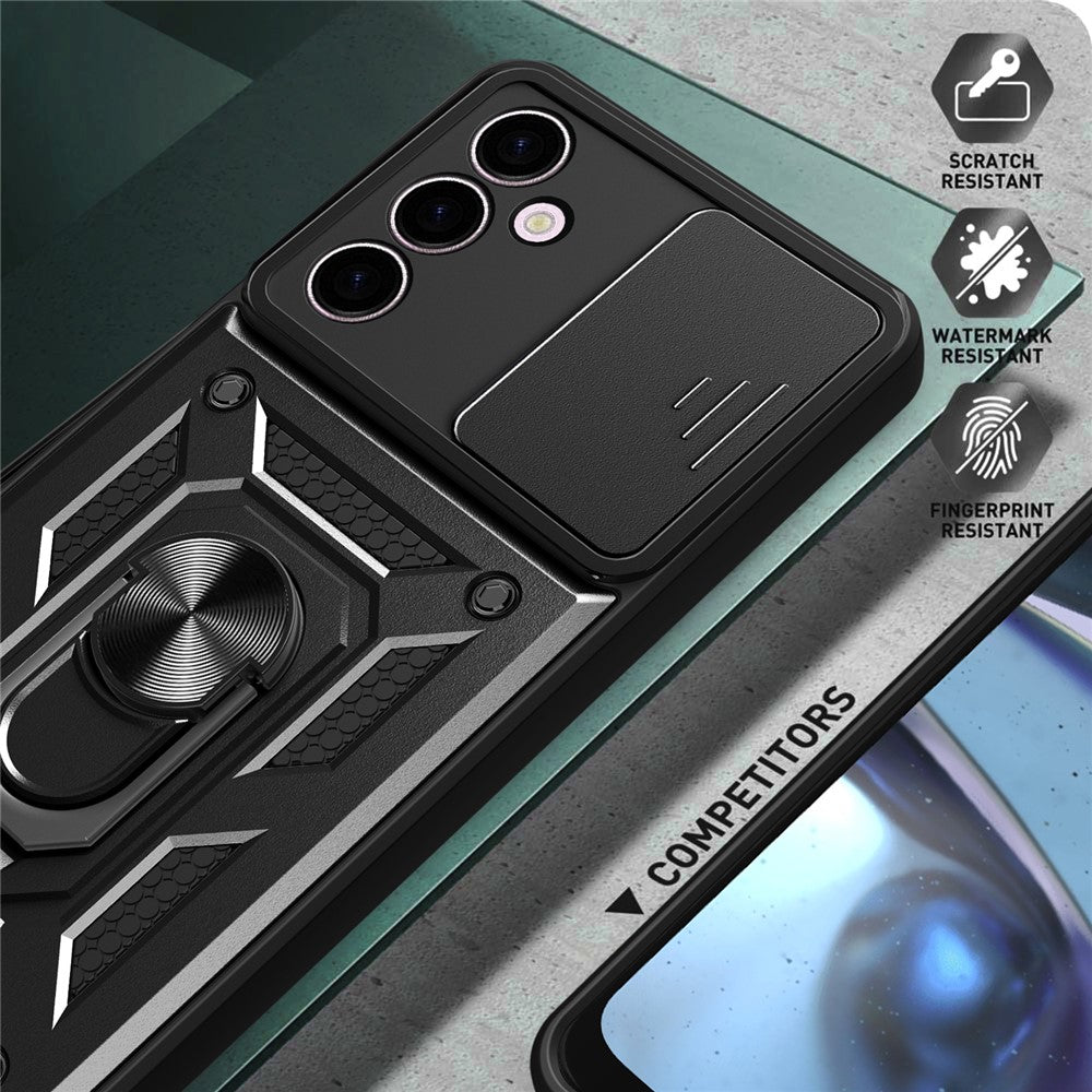 Samsung Galaxy A24 4G (162,1 x 77,6 x 8,3 mm) Stötsäkert stativ PC+TPU mobilskal glidande linsskydd