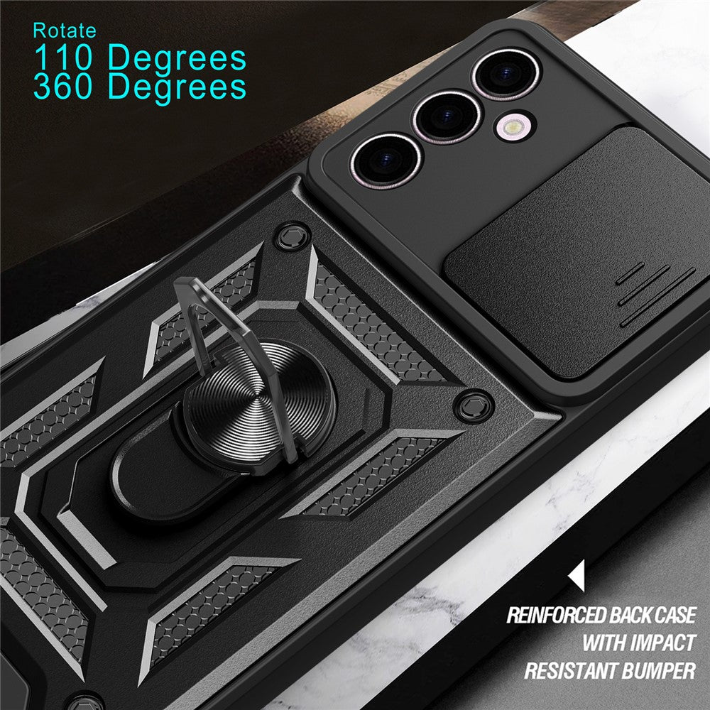 Samsung Galaxy A24 4G (162,1 x 77,6 x 8,3 mm) Stötsäkert stativ PC+TPU mobilskal glidande linsskydd
