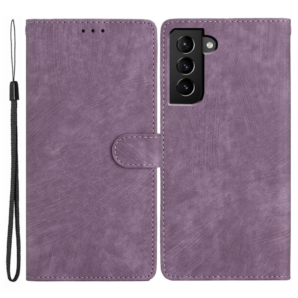 For Samsung Galaxy S22+ 5G PU Leather Folio Flip Cover Skin-Touch Stand Wallet Phone Case