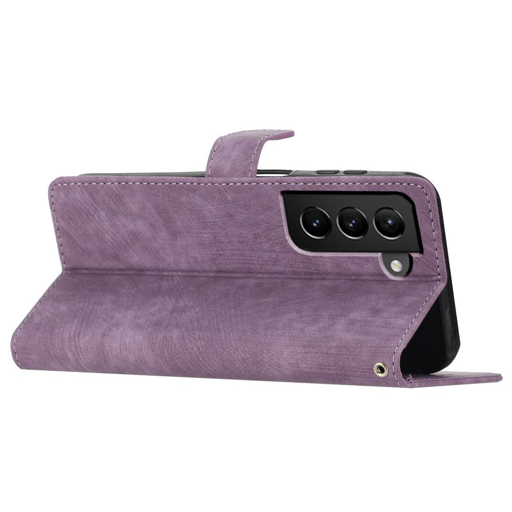 Samsung Galaxy S22+ 5G PU-läder Folio Flip-fodral Skin-Touch Stativ Plånboksfodral