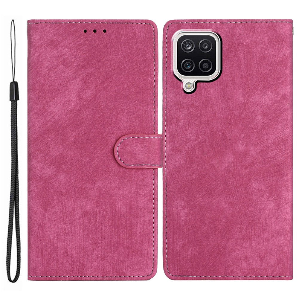 Til Samsung Galaxy A22 4G (EU-version) PU læderpung beskyttende cover skin-touch flip-stand telefoncover