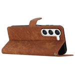 For Samsung Galaxy S23+ Leather Wallet Shell Solid Color Skin-touch Folding Stand Phone Case