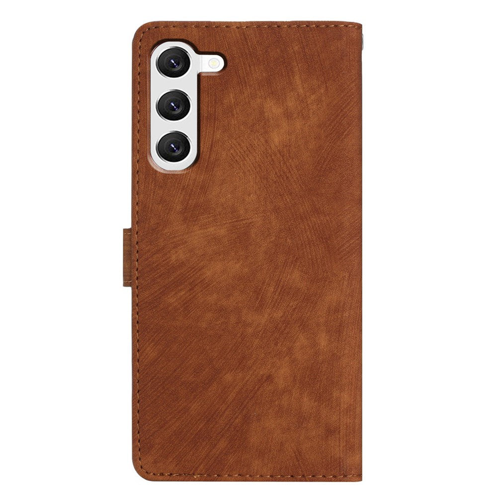 For Samsung Galaxy S23+ Leather Wallet Shell Solid Color Skin-touch Folding Stand Phone Case