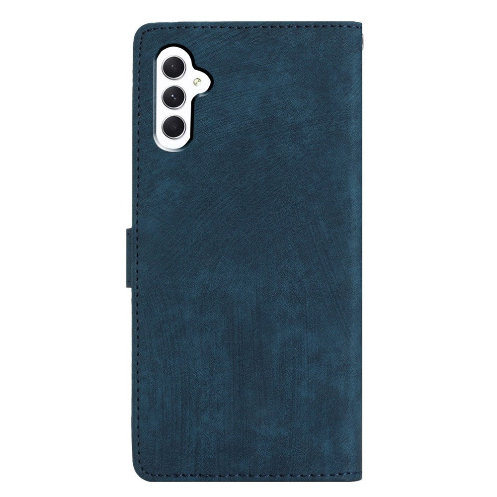 For Samsung Galaxy A24 4G (162.1 x 77.6 x 8.3mm) Solid Color Skin-touch Phone Stand Case Leather Wallet Shell