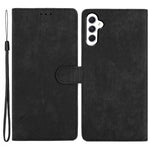 For Samsung Galaxy A24 4G (162.1 x 77.6 x 8.3mm) Solid Color Skin-touch Phone Stand Case Leather Wallet Shell