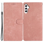 For Samsung Galaxy A24 4G (162.1 x 77.6 x 8.3mm) Solid Color Skin-touch Phone Stand Case Leather Wallet Shell