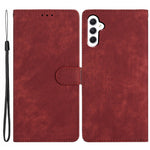 For Samsung Galaxy A24 4G (162.1 x 77.6 x 8.3mm) Solid Color Skin-touch Phone Stand Case Leather Wallet Shell