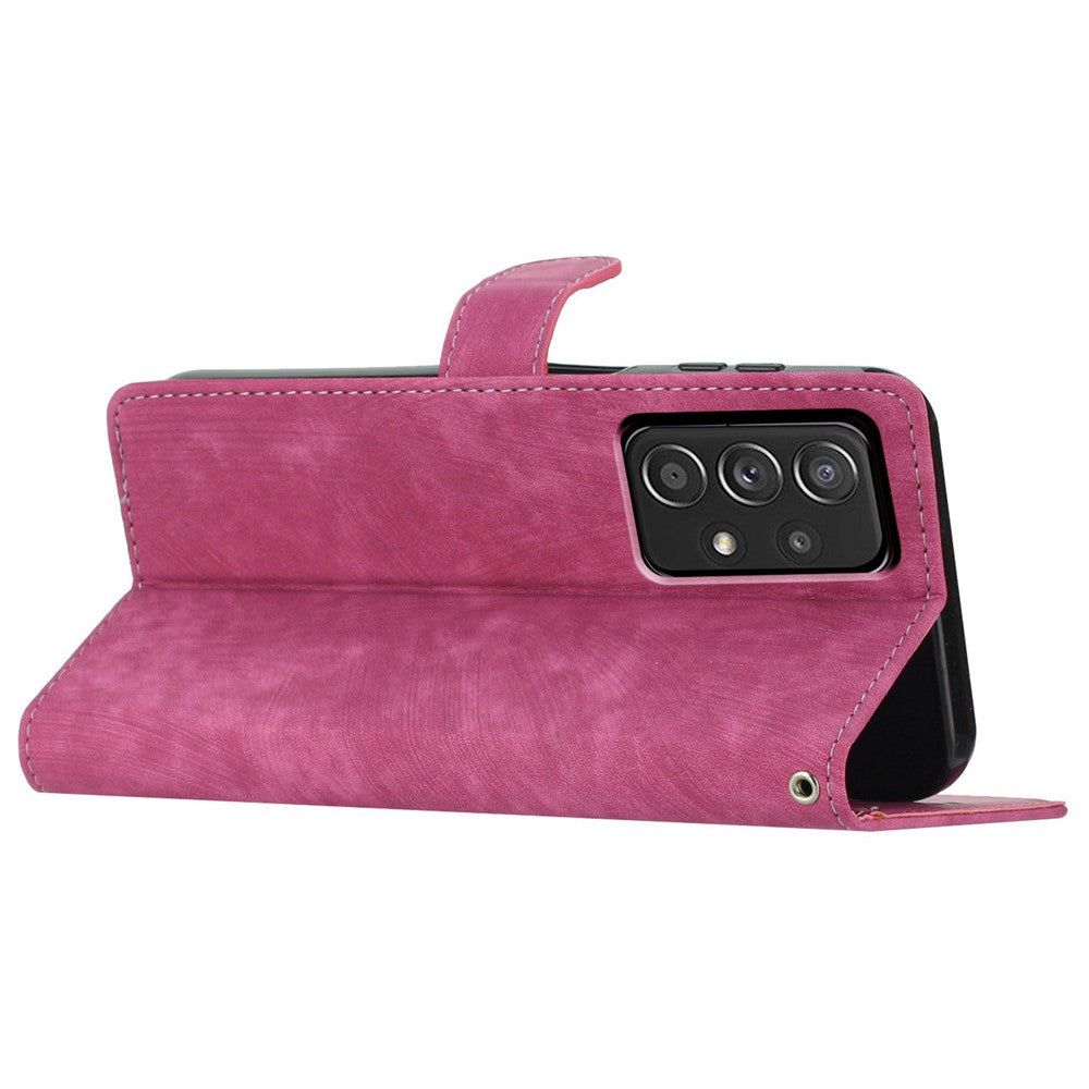 For Samsung Galaxy A53 5G Skin-touch PU Leather Wallet Stand Phone Case Full Protection Shell