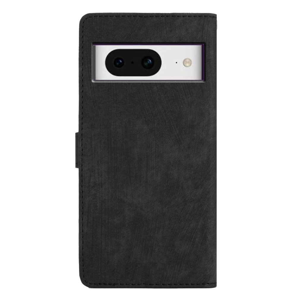 For Google Pixel 8 Solid Color Skin-touch Stand Leather Wallet Cover Cell Phone Case
