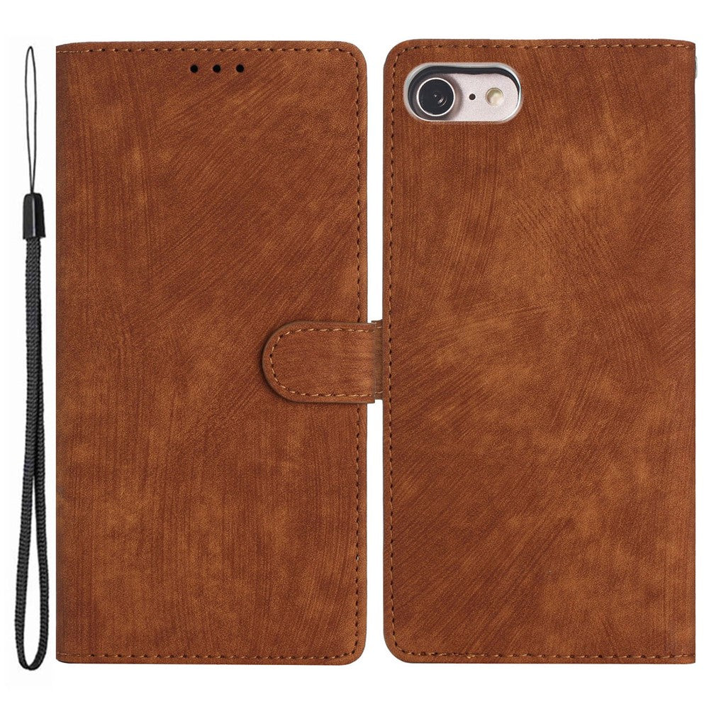 For iPhone 7 / 8 / SE (2020) / SE (2022) PU Leather Solid Color Cover Skin-touch Stand Wallet Phone Case