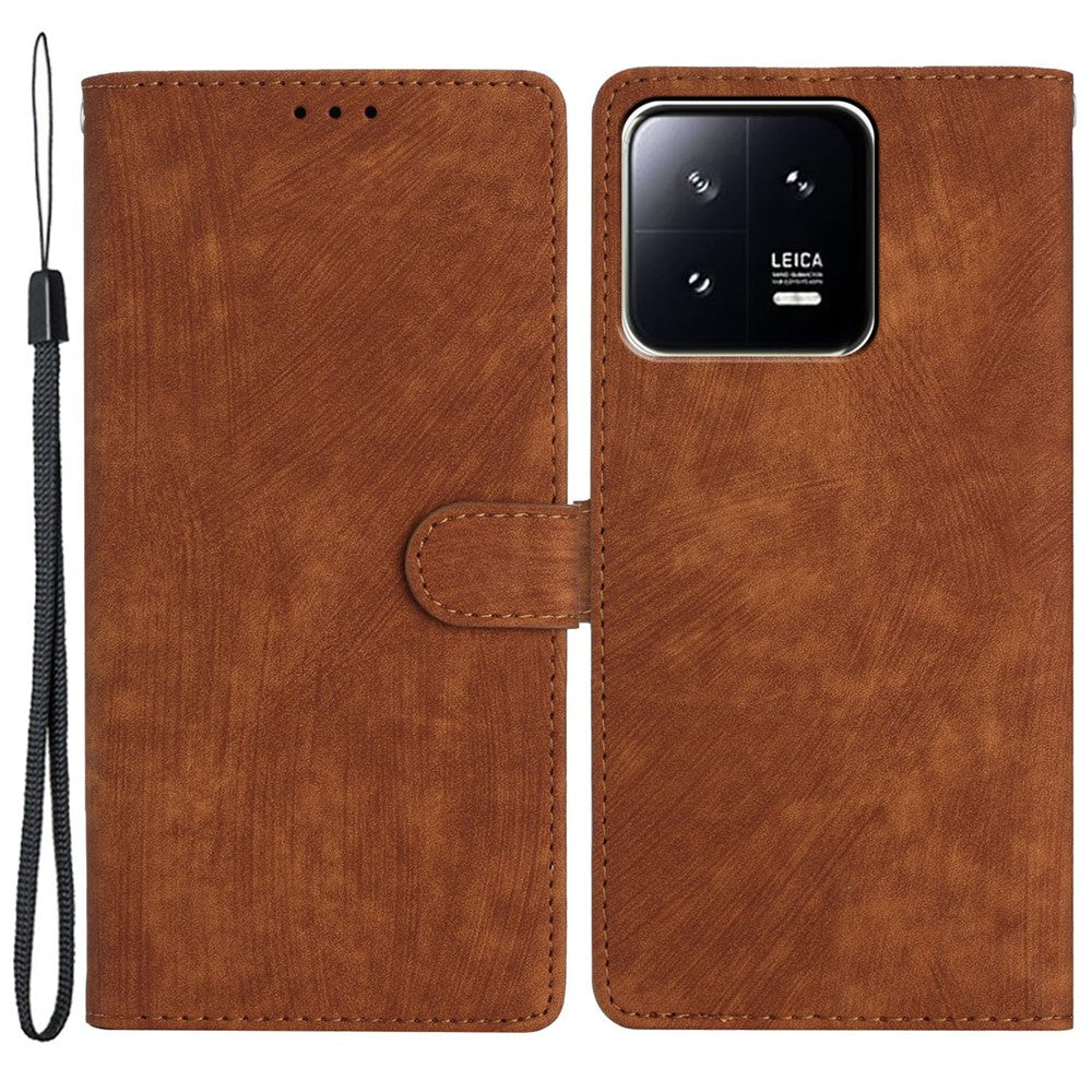 Xiaomi 13 5G Enfärgad Folio Flip PU Läder Plånboksfodral Skin-touch Stativ mobilfodral