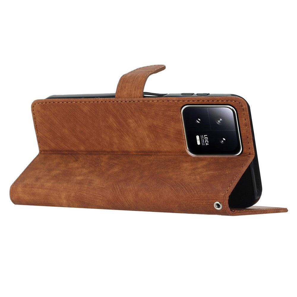 Xiaomi 13 5G Enfärgad Folio Flip PU Läder Plånboksfodral Skin-touch Stativ mobilfodral