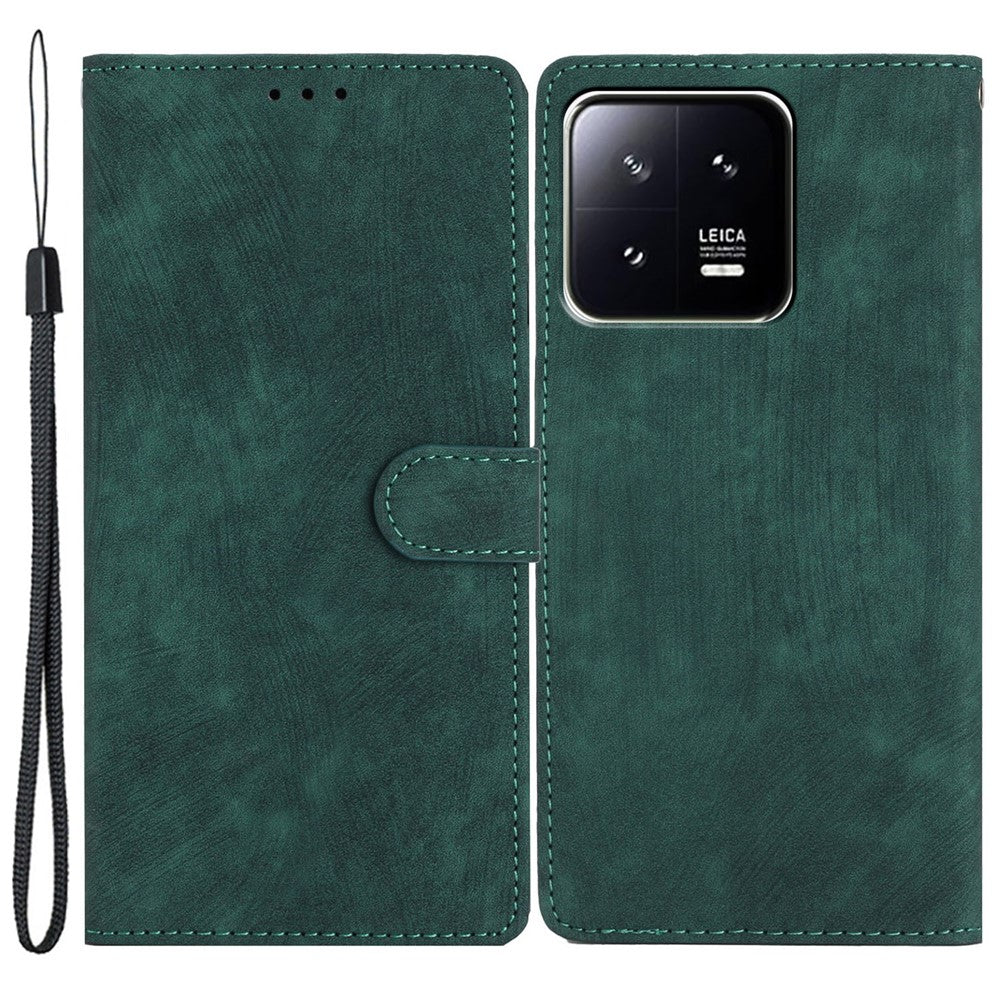 Xiaomi 13 5G Enfärgad Folio Flip PU Läder Plånboksfodral Skin-touch Stativ mobilfodral