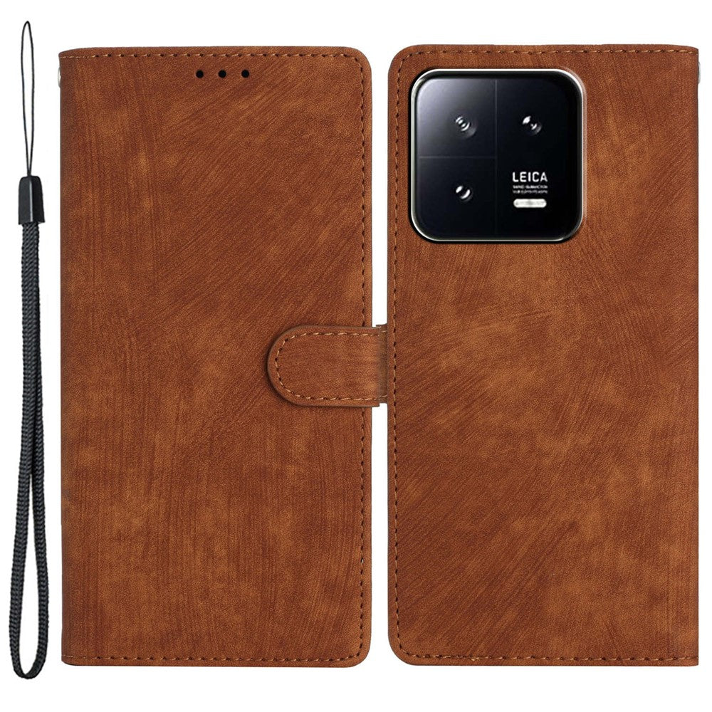 Xiaomi 13 Pro 5G Enfärgat Skin-touch PU-läder Plånboksfodral Stativ Folio Flip mobilfodral