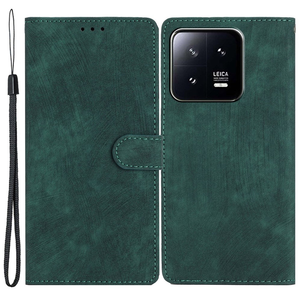 Xiaomi 13 Pro 5G Enfärgat Skin-touch PU-läder Plånboksfodral Stativ Folio Flip mobilfodral