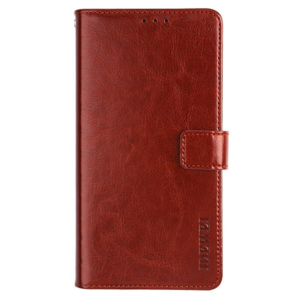 IDEWEI Til Motorola Moto E13 4G Pung Telefoncover Crazy Horse Tekstur Stativ PU Læder Cover