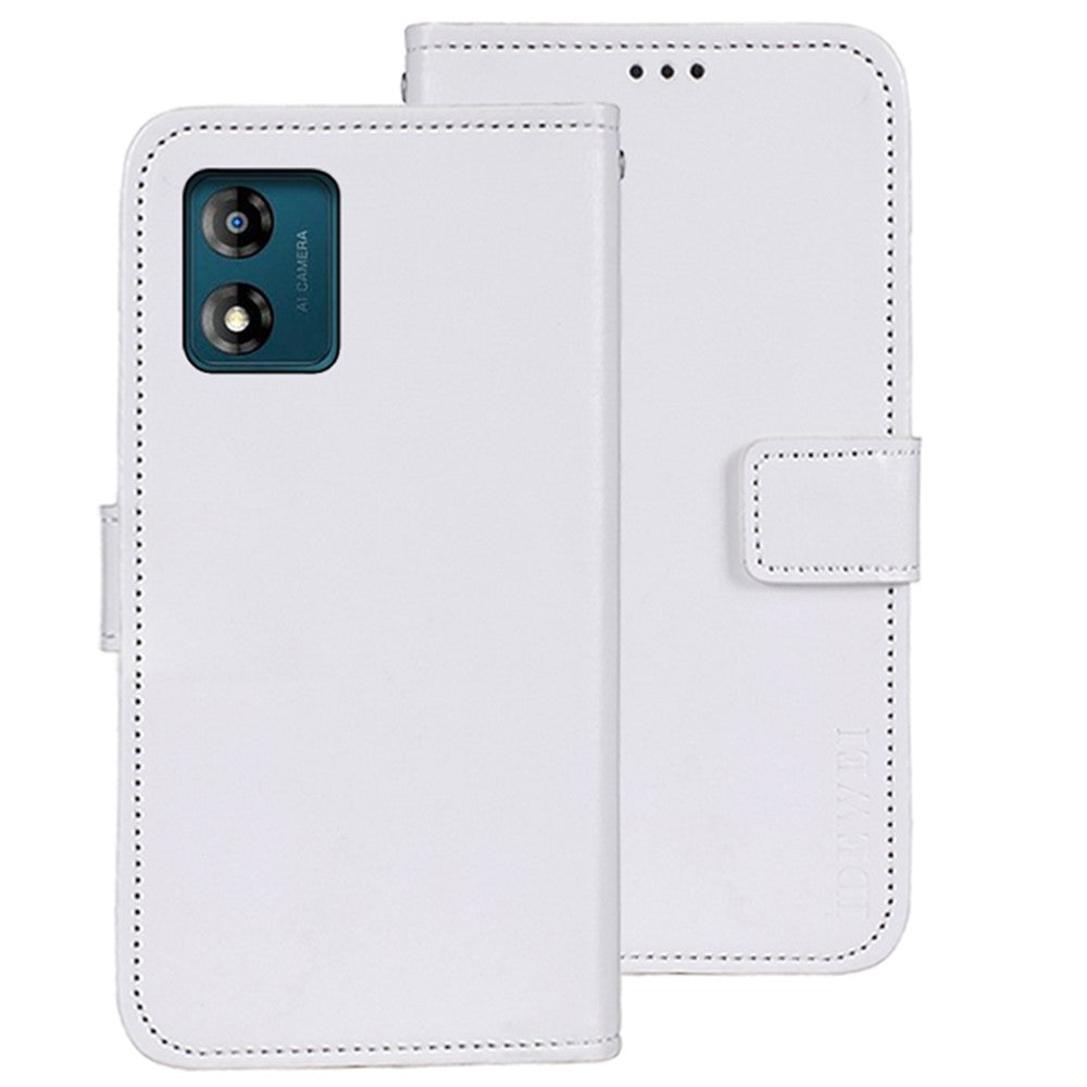 IDEWEI Til Motorola Moto E13 4G Pung Telefoncover Crazy Horse Tekstur Stativ PU Læder Cover