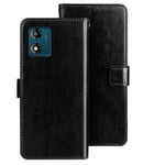 IDEWEI Til Motorola Moto E13 4G Pung Telefoncover Crazy Horse Tekstur Stativ PU Læder Cover