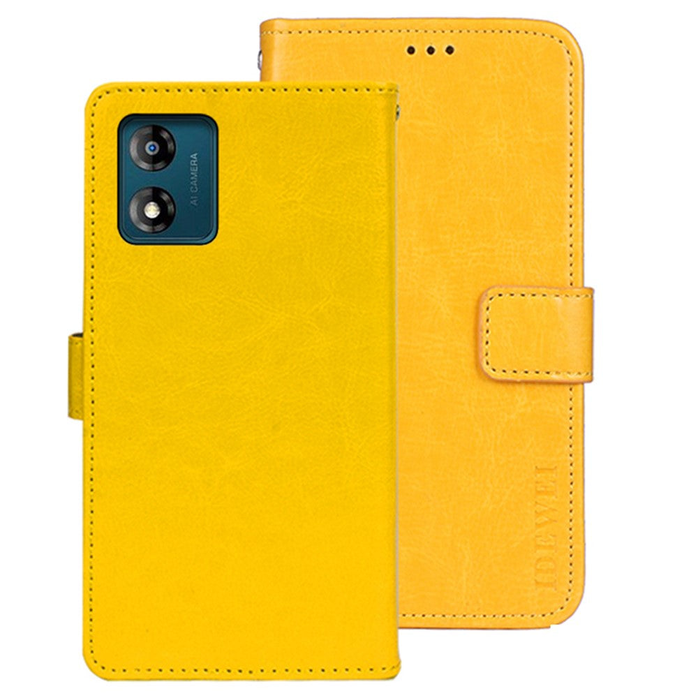 IDEWEI Til Motorola Moto E13 4G Pung Telefoncover Crazy Horse Tekstur Stativ PU Læder Cover