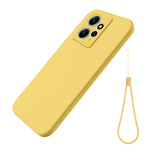 Phone Case for Xiaomi Redmi Note 12 4G , Liquid Silicone Soft Lining Drop-proof Cover with Strap