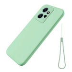 mobilskal för Xiaomi Redmi Note 12 4G, flytande silikonfoder, mjukt fallskydd med rem