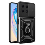 Til Honor X8a 4G Stødsikkert Kickstand PC+TPU Telefoncover med Skydelinsebeskyttelse