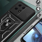Til Honor X8a 4G Stødsikkert Kickstand PC+TPU Telefoncover med Skydelinsebeskyttelse