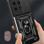 Til Honor X8a 4G Stødsikkert Kickstand PC+TPU Telefoncover med Skydelinsebeskyttelse
