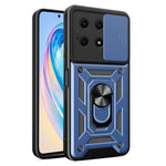 Til Honor X8a 4G Stødsikkert Kickstand PC+TPU Telefoncover med Skydelinsebeskyttelse