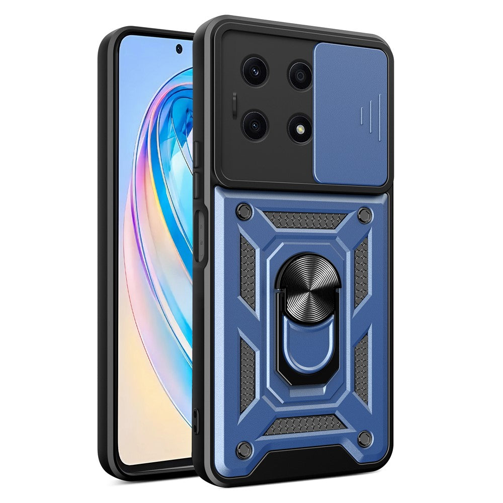 Til Honor X8a 4G Stødsikkert Kickstand PC+TPU Telefoncover med Skydelinsebeskyttelse