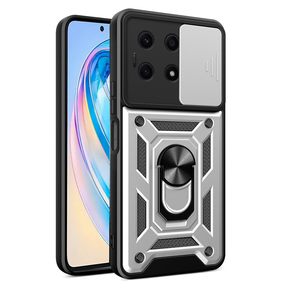 Til Honor X8a 4G Stødsikkert Kickstand PC+TPU Telefoncover med Skydelinsebeskyttelse
