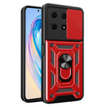 Til Honor X8a 4G Stødsikkert Kickstand PC+TPU Telefoncover med Skydelinsebeskyttelse