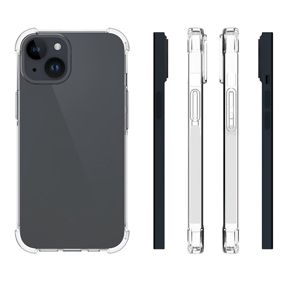 For iPhone 15 Super Clear TPU Cell Phone Case Non-Slip Anti-Dust Mobile Phone Back Cover Shell