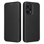 For Xiaomi Redmi Note 12 Turbo / Poco F5 5G Carbon Fiber Texture Leather Case Flip Stand Cell Phone Cover