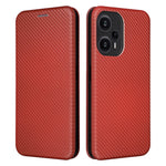 For Xiaomi Redmi Note 12 Turbo / Poco F5 5G Carbon Fiber Texture Leather Case Flip Stand Cell Phone Cover