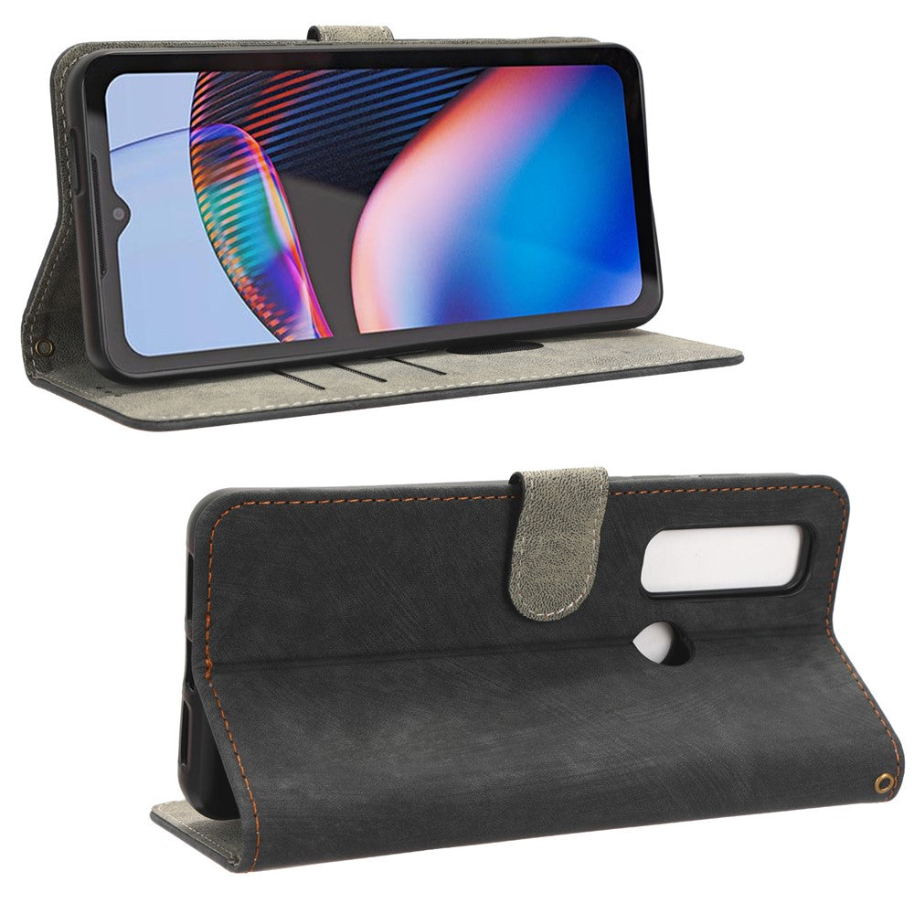 Til Motorola Defy 2 5G / Cat S75 5G Telefon Pung Cover PU Læder RFID Blokerende Stativ Etui med Rem