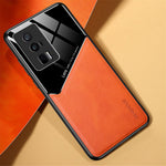 Xiaomi Poco F5 Pro 5G / Redmi K60 Pro 5G / K60 5G Läderbelagd TPU + PC-skal Magnetisk bilhållare mobilskal