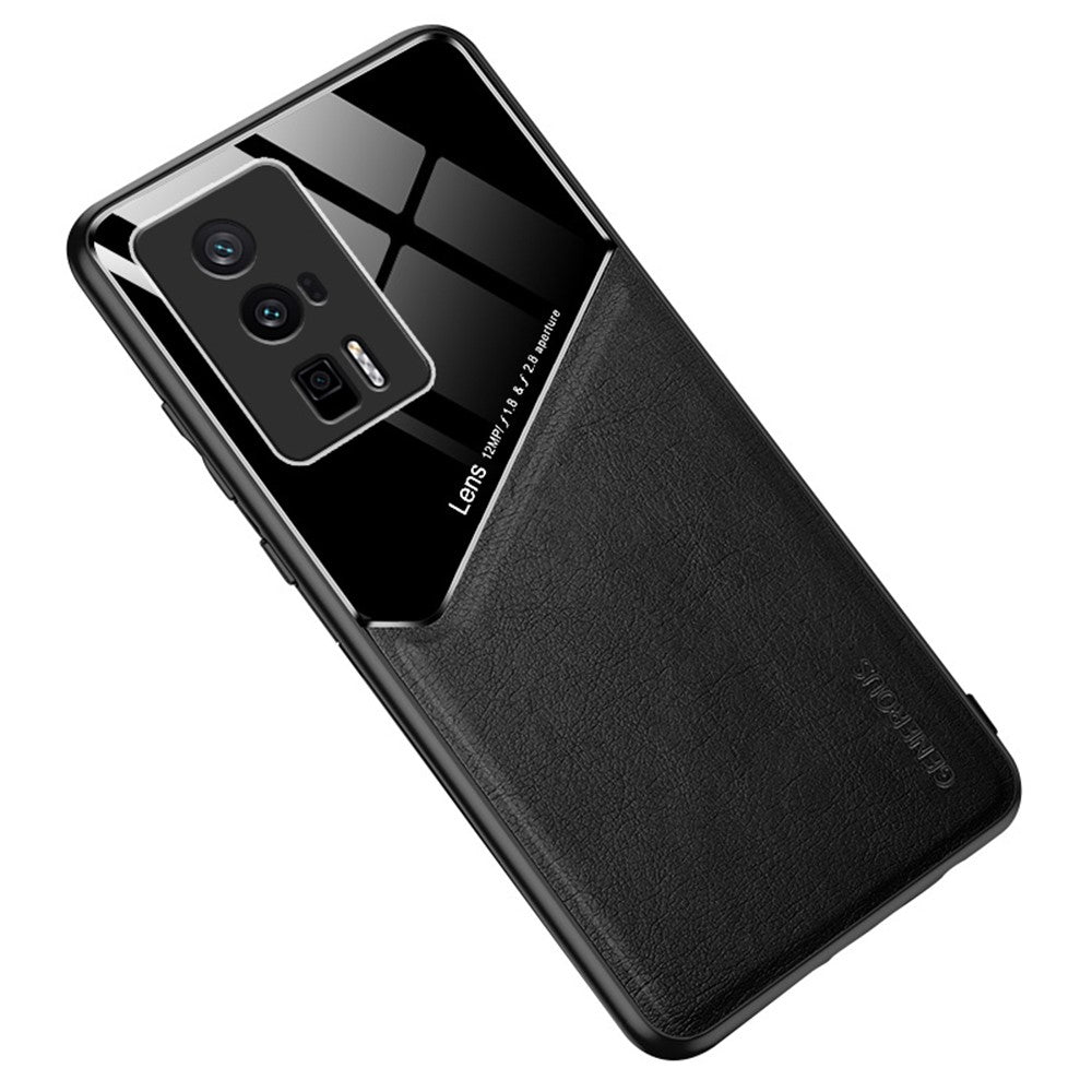 Xiaomi Poco F5 Pro 5G / Redmi K60 Pro 5G / K60 5G Läderbelagd TPU + PC-skal Magnetisk bilhållare mobilskal