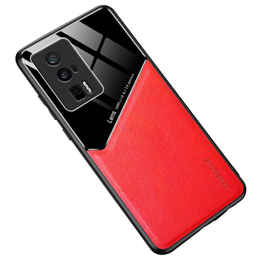 Xiaomi Poco F5 Pro 5G / Redmi K60 Pro 5G / K60 5G Läderbelagd TPU + PC-skal Magnetisk bilhållare mobilskal