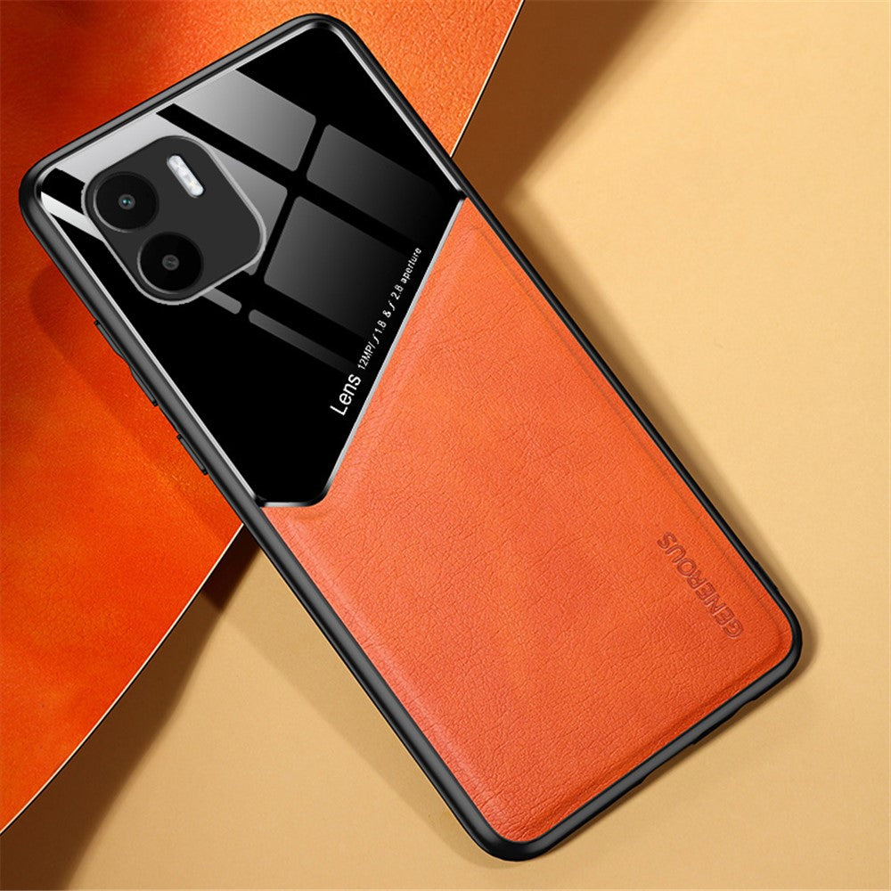 For Xiaomi Redmi A1 4G / A2 4G Magnetic Car Mount Phone Case PU Leather Coated TPU + PC Cover