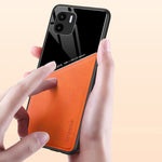For Xiaomi Redmi A1 4G / A2 4G Magnetic Car Mount Phone Case PU Leather Coated TPU + PC Cover