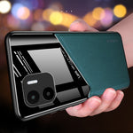 For Xiaomi Redmi A1 4G / A2 4G Magnetic Car Mount Phone Case PU Leather Coated TPU + PC Cover